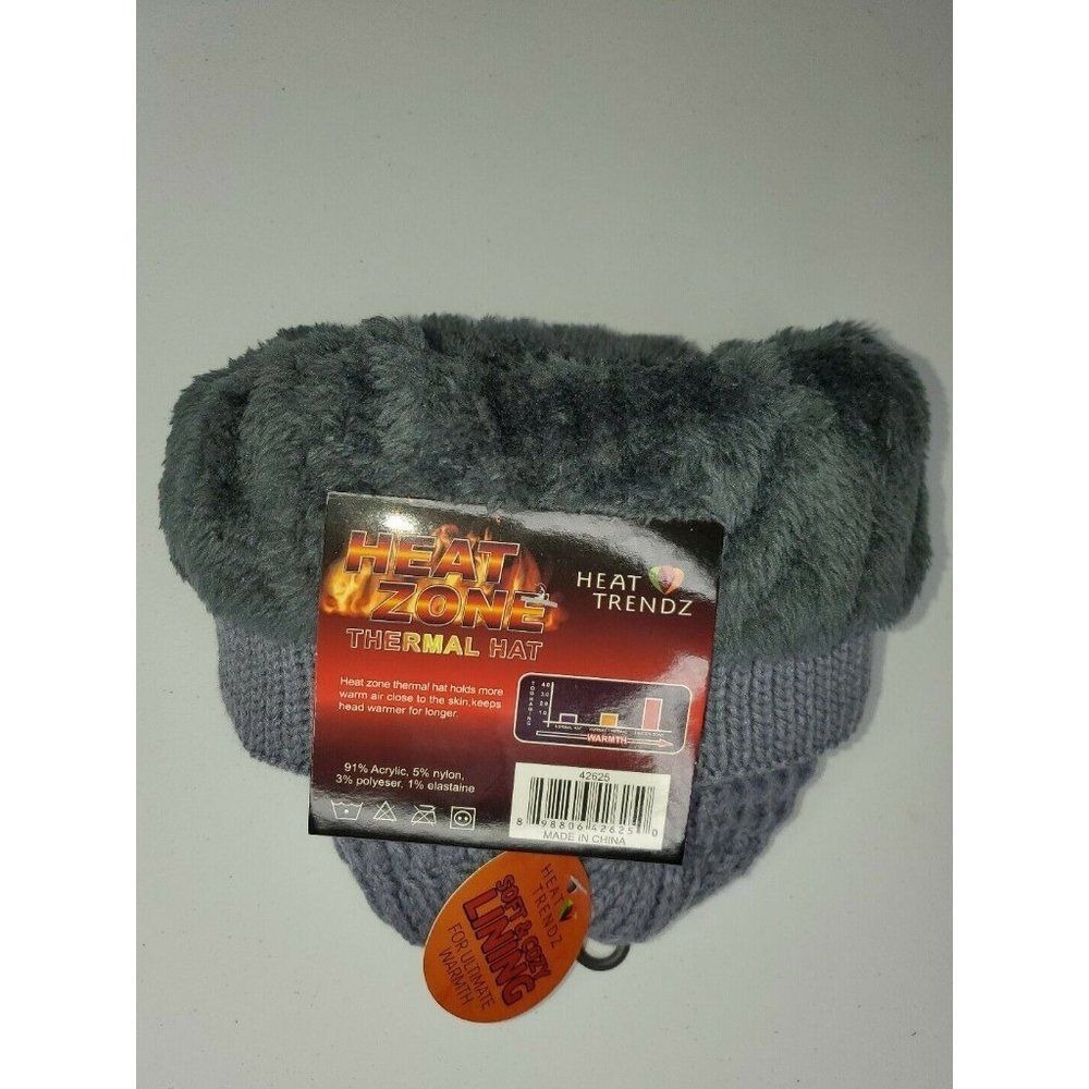 womens Thermal Cuffed Winter Hat purple soft cozy lining 3.4 TOG Heat Zone‎ - Picture 3 of 4